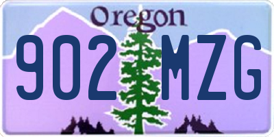 OR license plate 902MZG