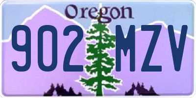 OR license plate 902MZV