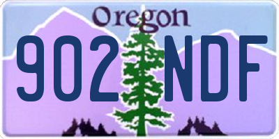 OR license plate 902NDF