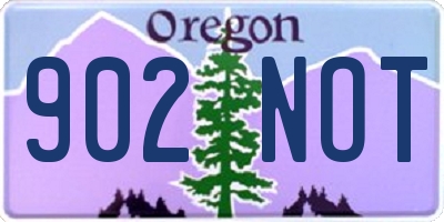 OR license plate 902NOT