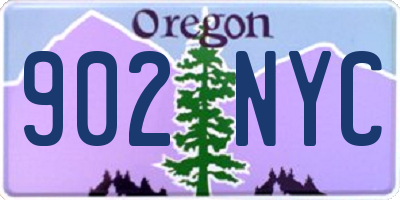 OR license plate 902NYC