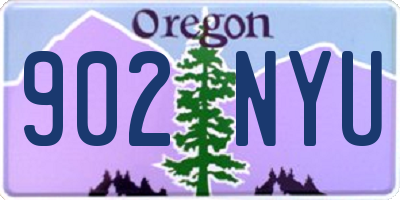 OR license plate 902NYU