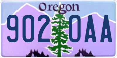 OR license plate 902OAA