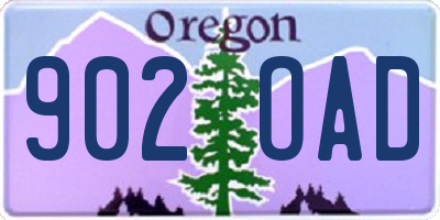 OR license plate 902OAD