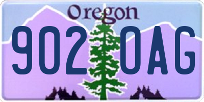 OR license plate 902OAG