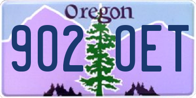 OR license plate 902OET