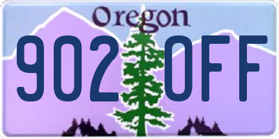 OR license plate 902OFF