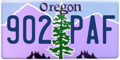OR license plate 902PAF