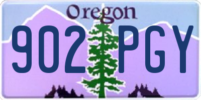 OR license plate 902PGY