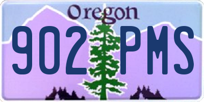 OR license plate 902PMS