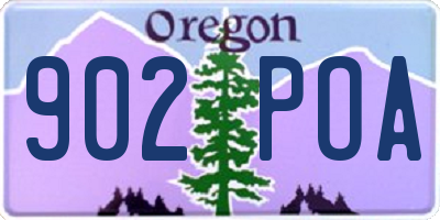 OR license plate 902POA