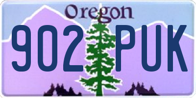 OR license plate 902PUK