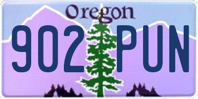 OR license plate 902PUN