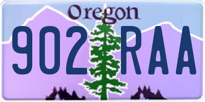OR license plate 902RAA