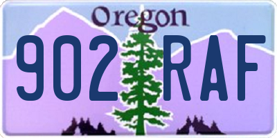 OR license plate 902RAF