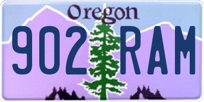 OR license plate 902RAM