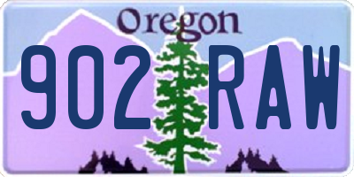 OR license plate 902RAW