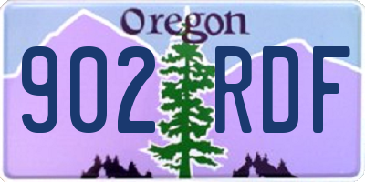 OR license plate 902RDF