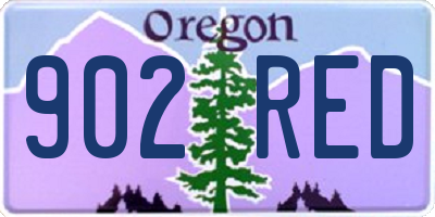 OR license plate 902RED