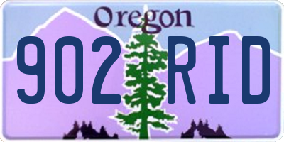 OR license plate 902RID