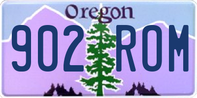 OR license plate 902ROM