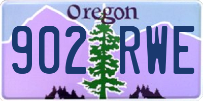 OR license plate 902RWE