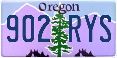 OR license plate 902RYS