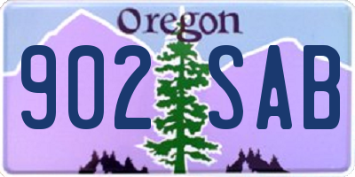 OR license plate 902SAB