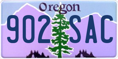 OR license plate 902SAC