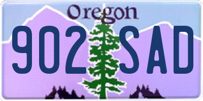 OR license plate 902SAD