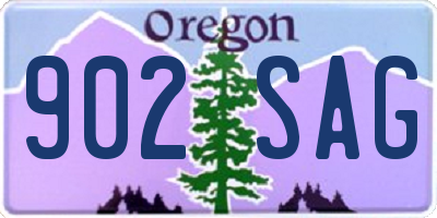 OR license plate 902SAG
