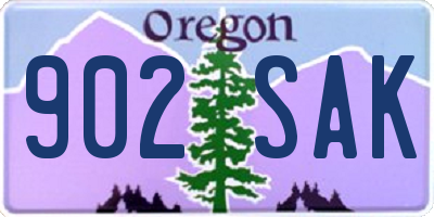 OR license plate 902SAK