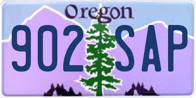 OR license plate 902SAP