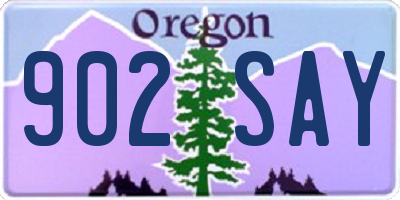 OR license plate 902SAY