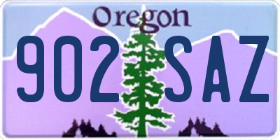 OR license plate 902SAZ