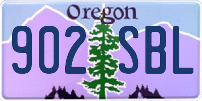 OR license plate 902SBL