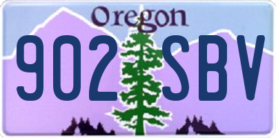 OR license plate 902SBV