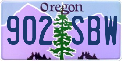 OR license plate 902SBW