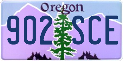 OR license plate 902SCE