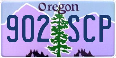 OR license plate 902SCP