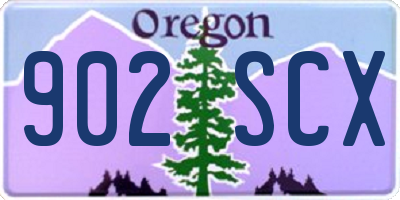 OR license plate 902SCX