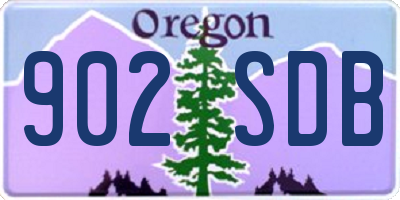 OR license plate 902SDB