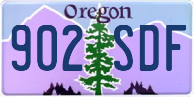 OR license plate 902SDF