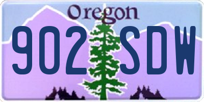 OR license plate 902SDW