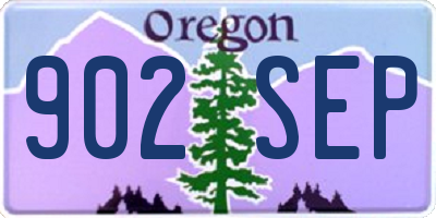 OR license plate 902SEP