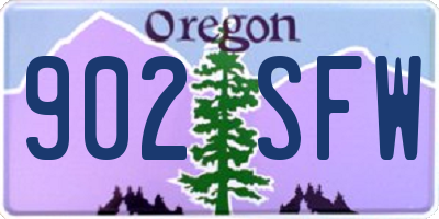 OR license plate 902SFW