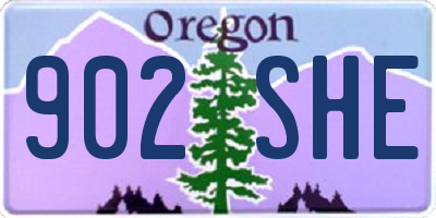 OR license plate 902SHE