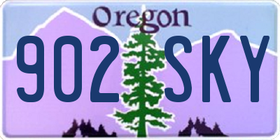 OR license plate 902SKY