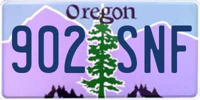 OR license plate 902SNF