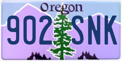 OR license plate 902SNK